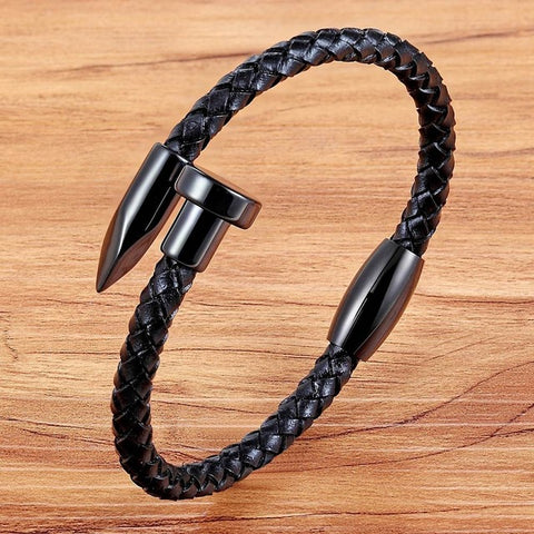 Genuine Leather Nail Bracelet