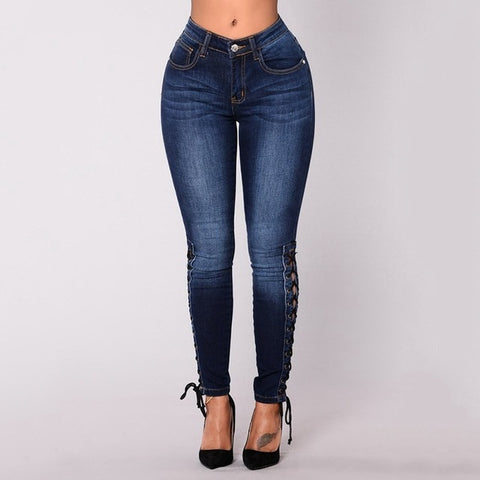 Lace Up Jeans