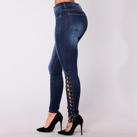 Lace Up Jeans